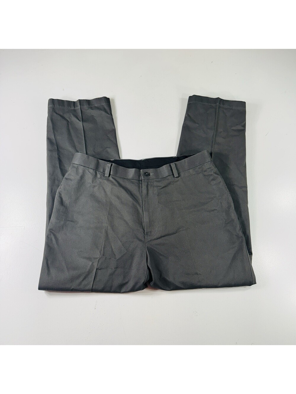 Roundtree & Yorke Dress Pants Gray Flat Front Classic Fit Men’s Size 36x30